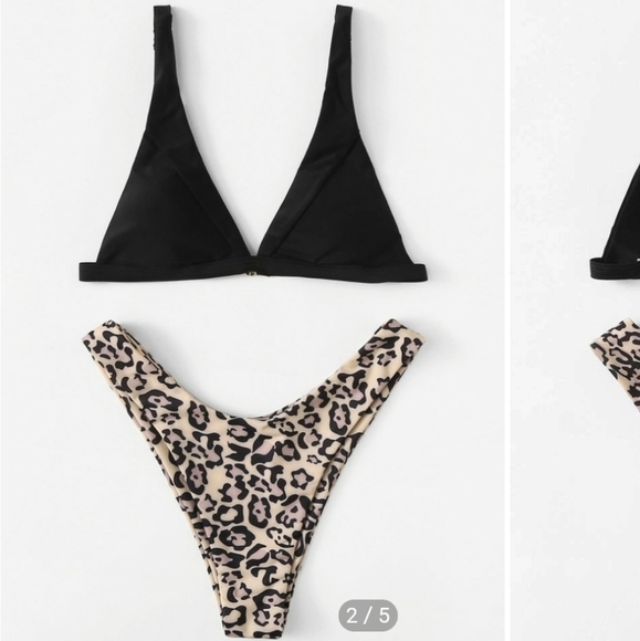 🆕 SHEIN TRIANGLE TOP WITH LEOPARD BOTTOM BIKINI - Picture 6 of 6